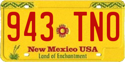 NM license plate 943TNO