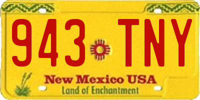 NM license plate 943TNY