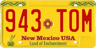 NM license plate 943TOM
