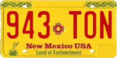 NM license plate 943TON