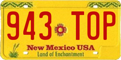 NM license plate 943TOP