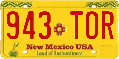 NM license plate 943TOR