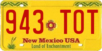 NM license plate 943TOT