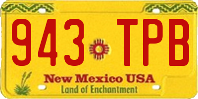 NM license plate 943TPB