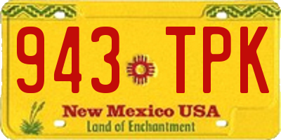 NM license plate 943TPK