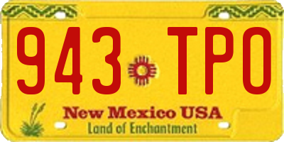 NM license plate 943TPO