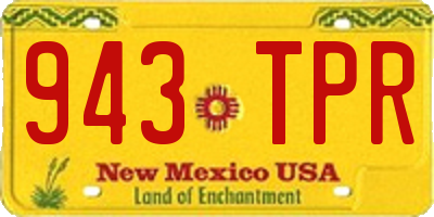 NM license plate 943TPR