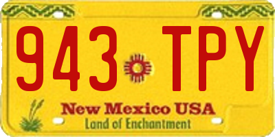 NM license plate 943TPY