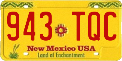 NM license plate 943TQC