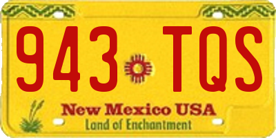 NM license plate 943TQS