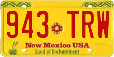 NM license plate 943TRW