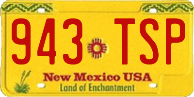 NM license plate 943TSP