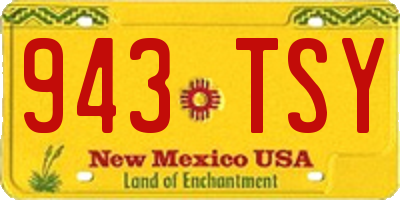 NM license plate 943TSY