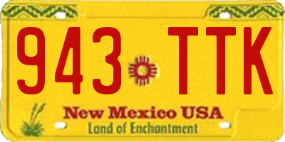 NM license plate 943TTK