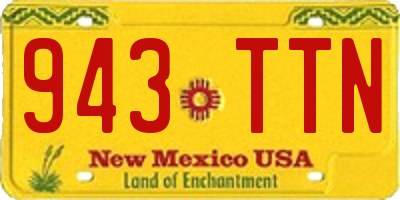 NM license plate 943TTN