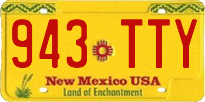 NM license plate 943TTY