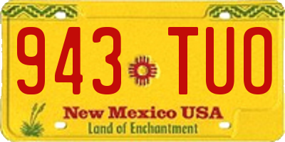 NM license plate 943TUO