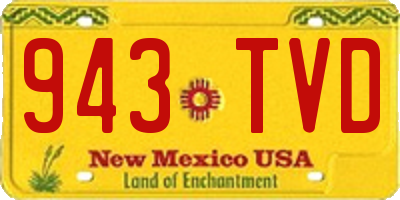 NM license plate 943TVD