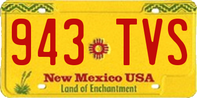 NM license plate 943TVS