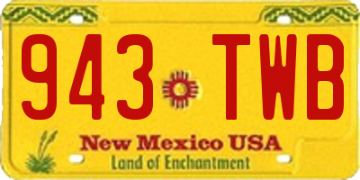 NM license plate 943TWB