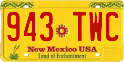 NM license plate 943TWC