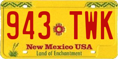 NM license plate 943TWK