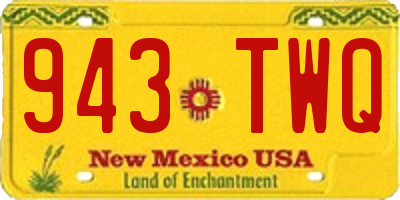 NM license plate 943TWQ