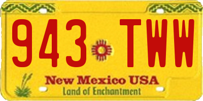 NM license plate 943TWW