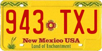 NM license plate 943TXJ