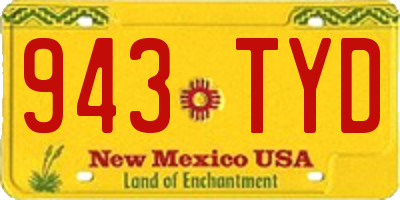 NM license plate 943TYD