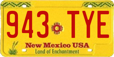 NM license plate 943TYE