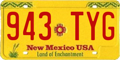 NM license plate 943TYG