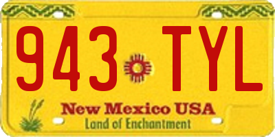 NM license plate 943TYL