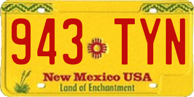 NM license plate 943TYN