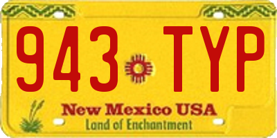 NM license plate 943TYP