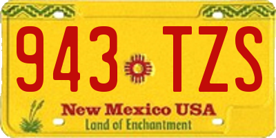 NM license plate 943TZS