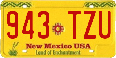 NM license plate 943TZU
