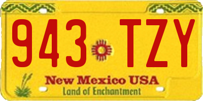 NM license plate 943TZY