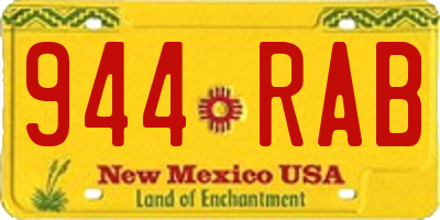 NM license plate 944RAB