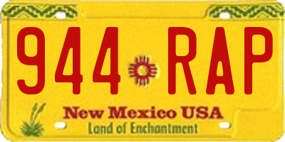 NM license plate 944RAP