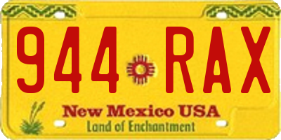 NM license plate 944RAX