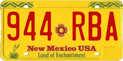 NM license plate 944RBA