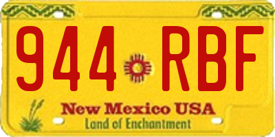 NM license plate 944RBF