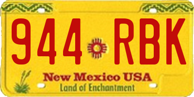 NM license plate 944RBK