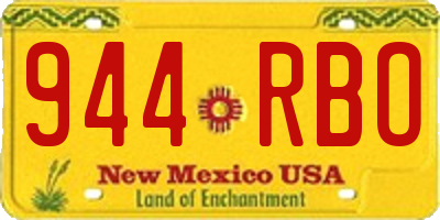 NM license plate 944RBO