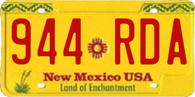 NM license plate 944RDA