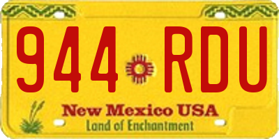 NM license plate 944RDU