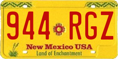 NM license plate 944RGZ