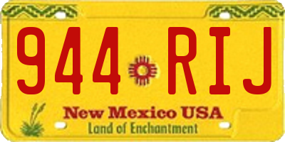 NM license plate 944RIJ