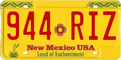 NM license plate 944RIZ